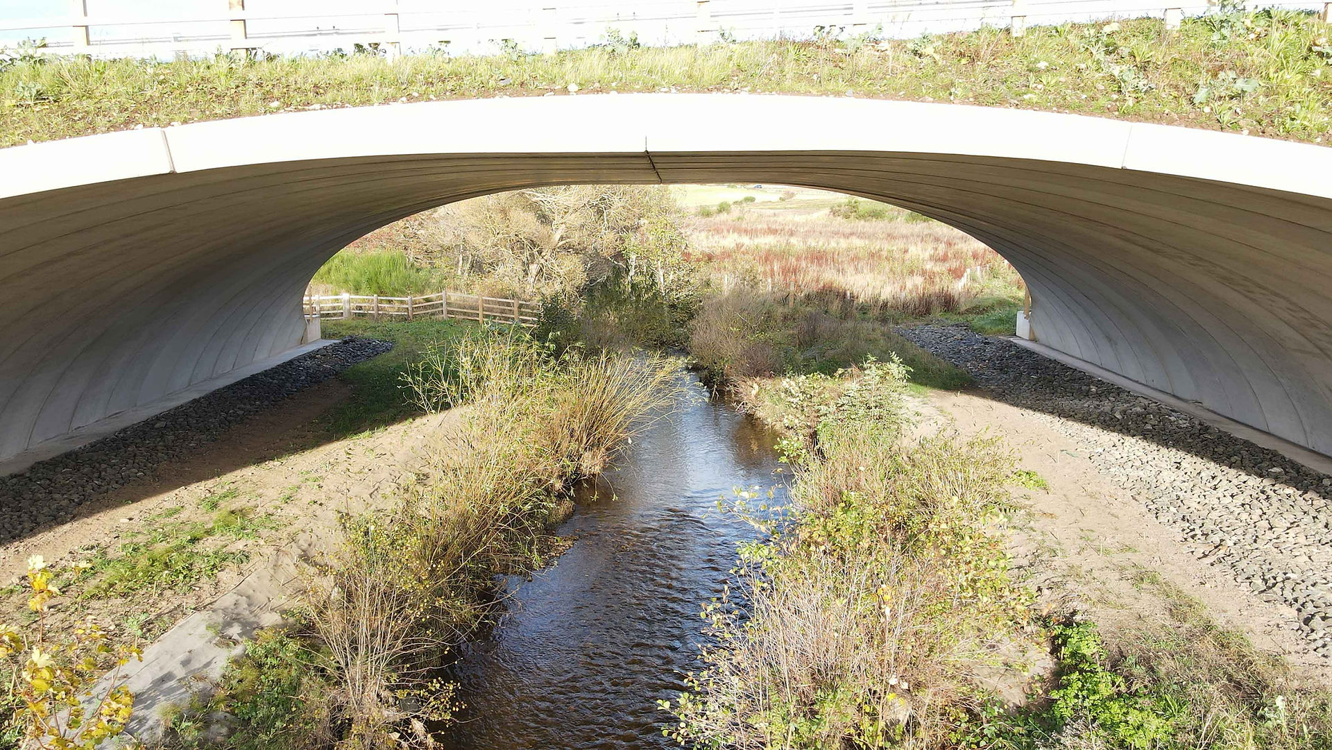 Concrete arch over stream