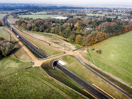 Concrete arch over a dual carriageway
