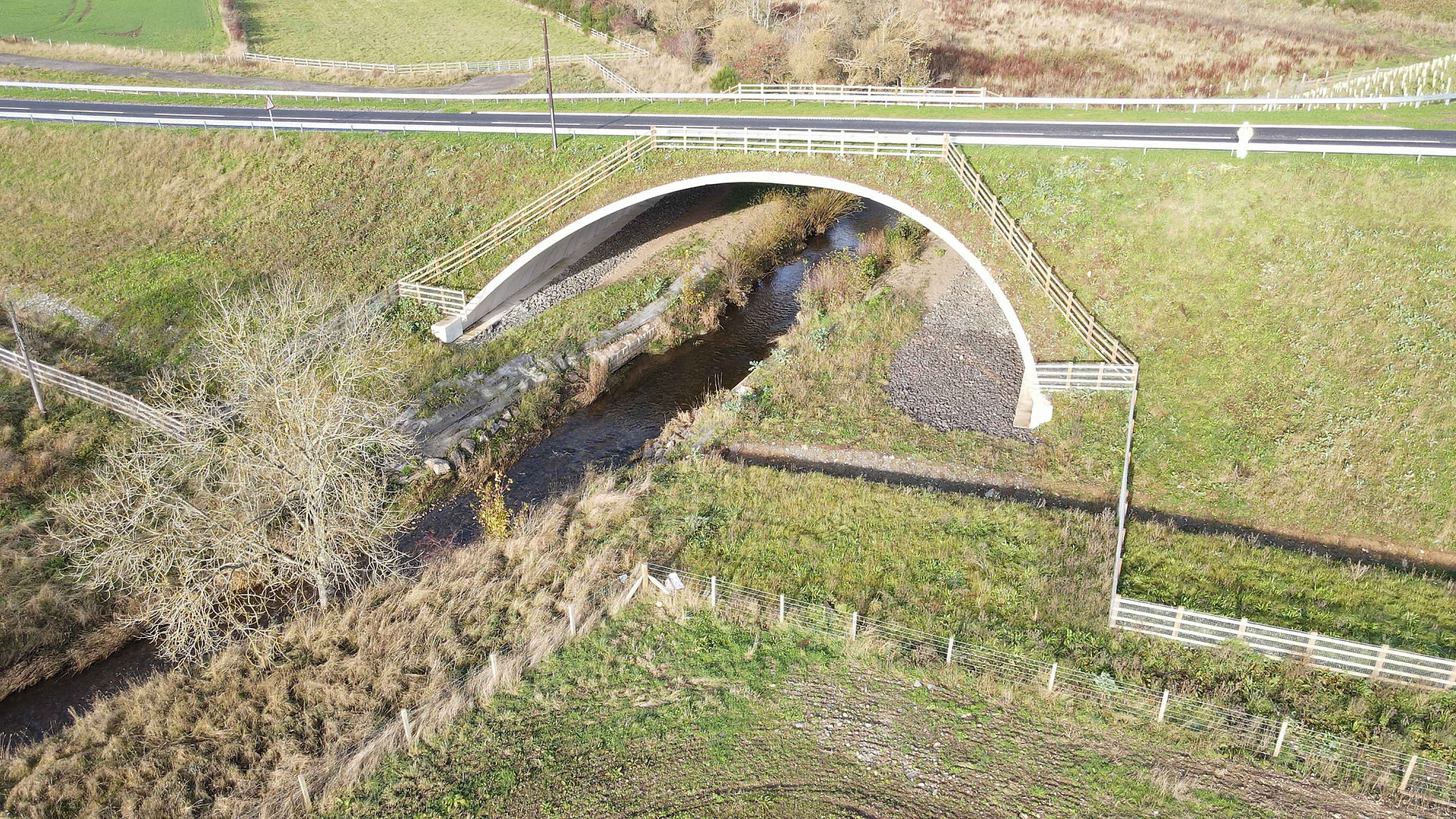 Concrete arch with stream