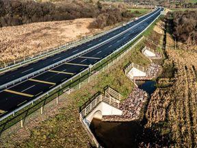 Concrete culverts underneath a road