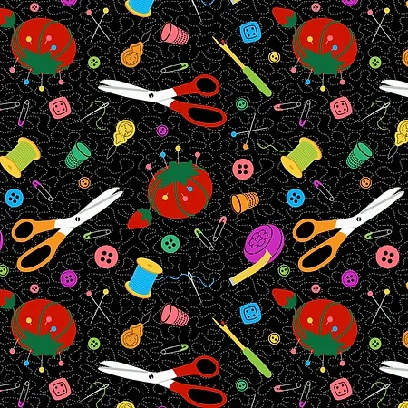 Sew Happy fabric by Yolanda Fundora