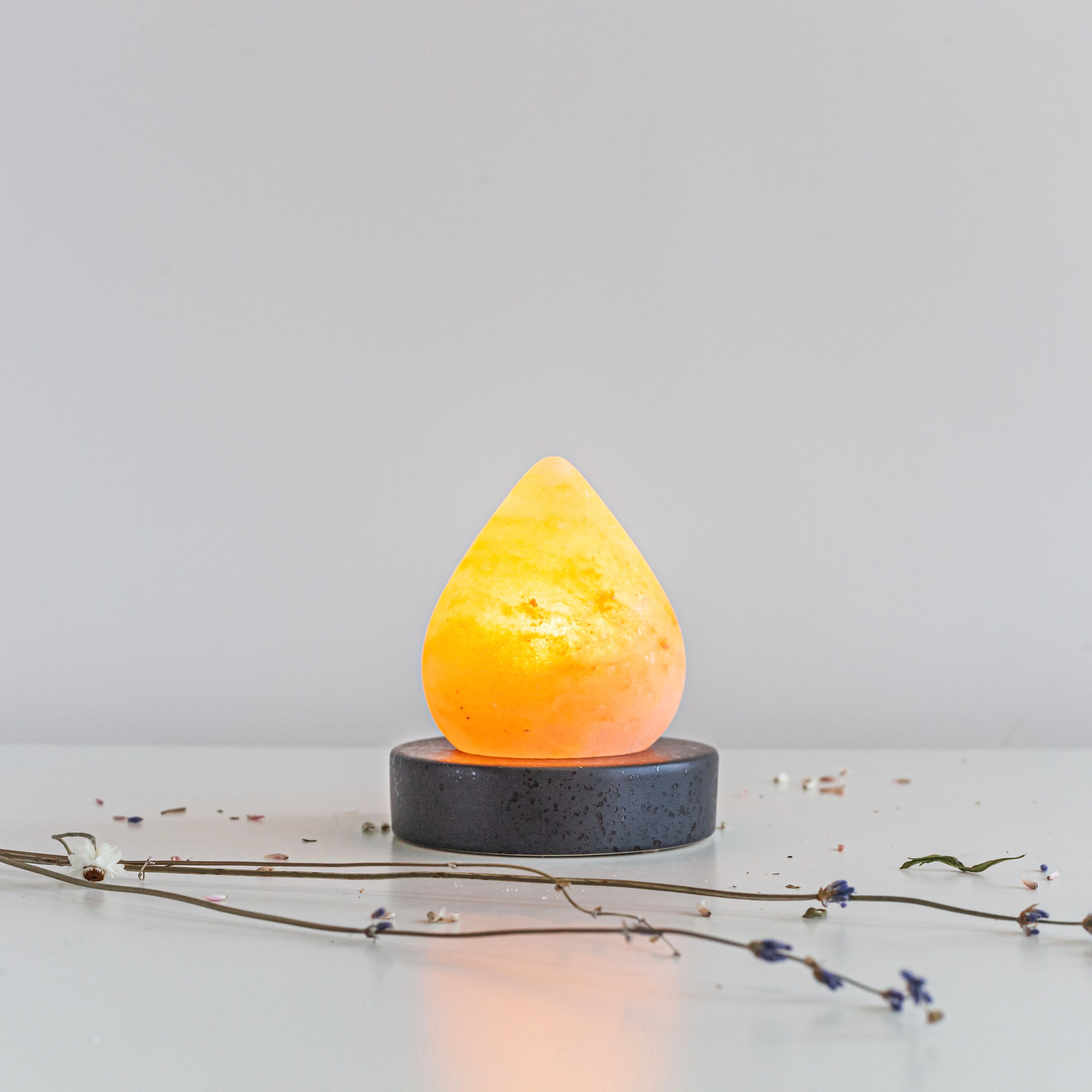 ONELIVINGS ARTISAN 日式職人禪黑陶瓷鹽燈 - Droplet (LED款)