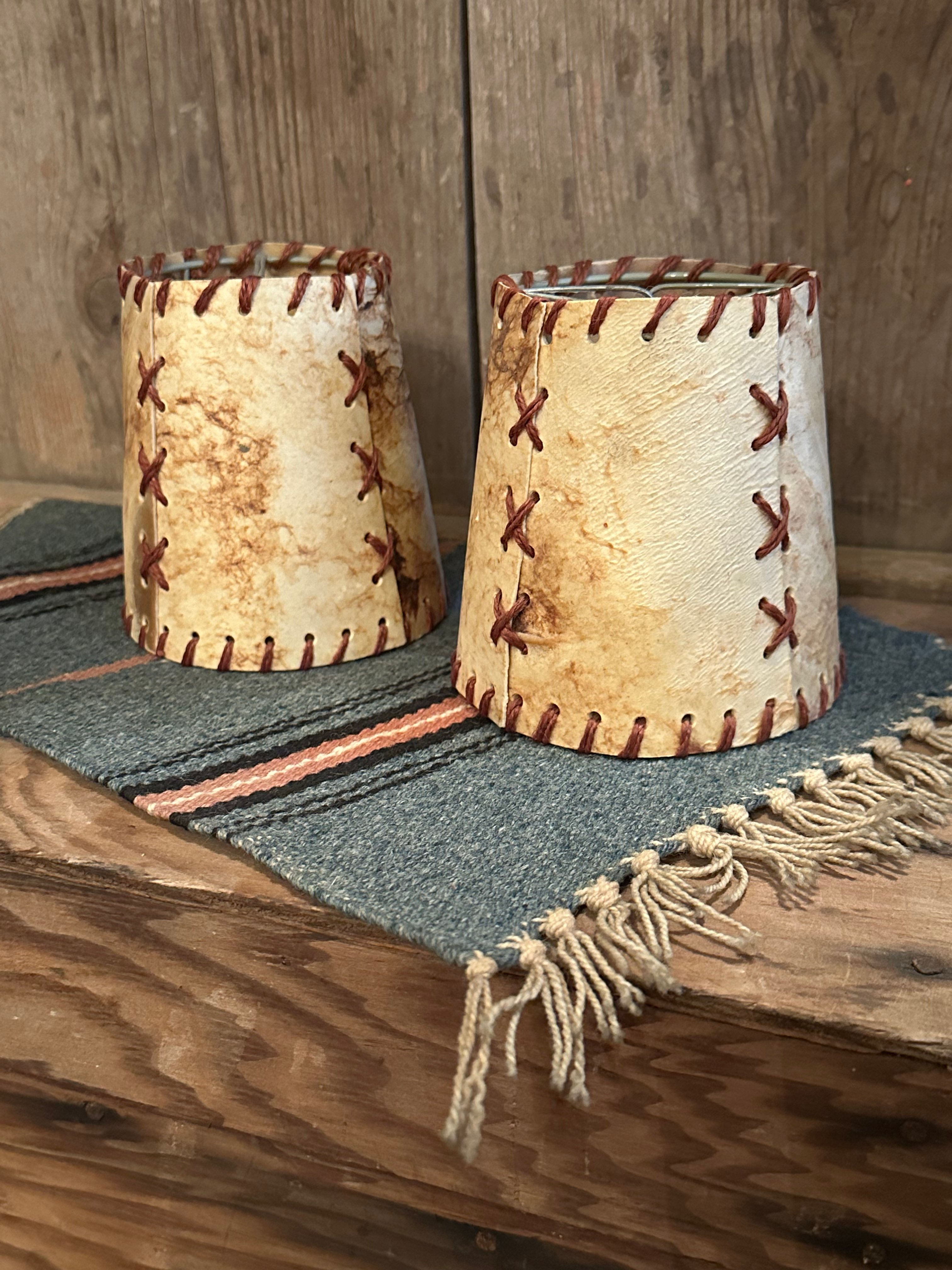 Vintage Rawhide Lampshade