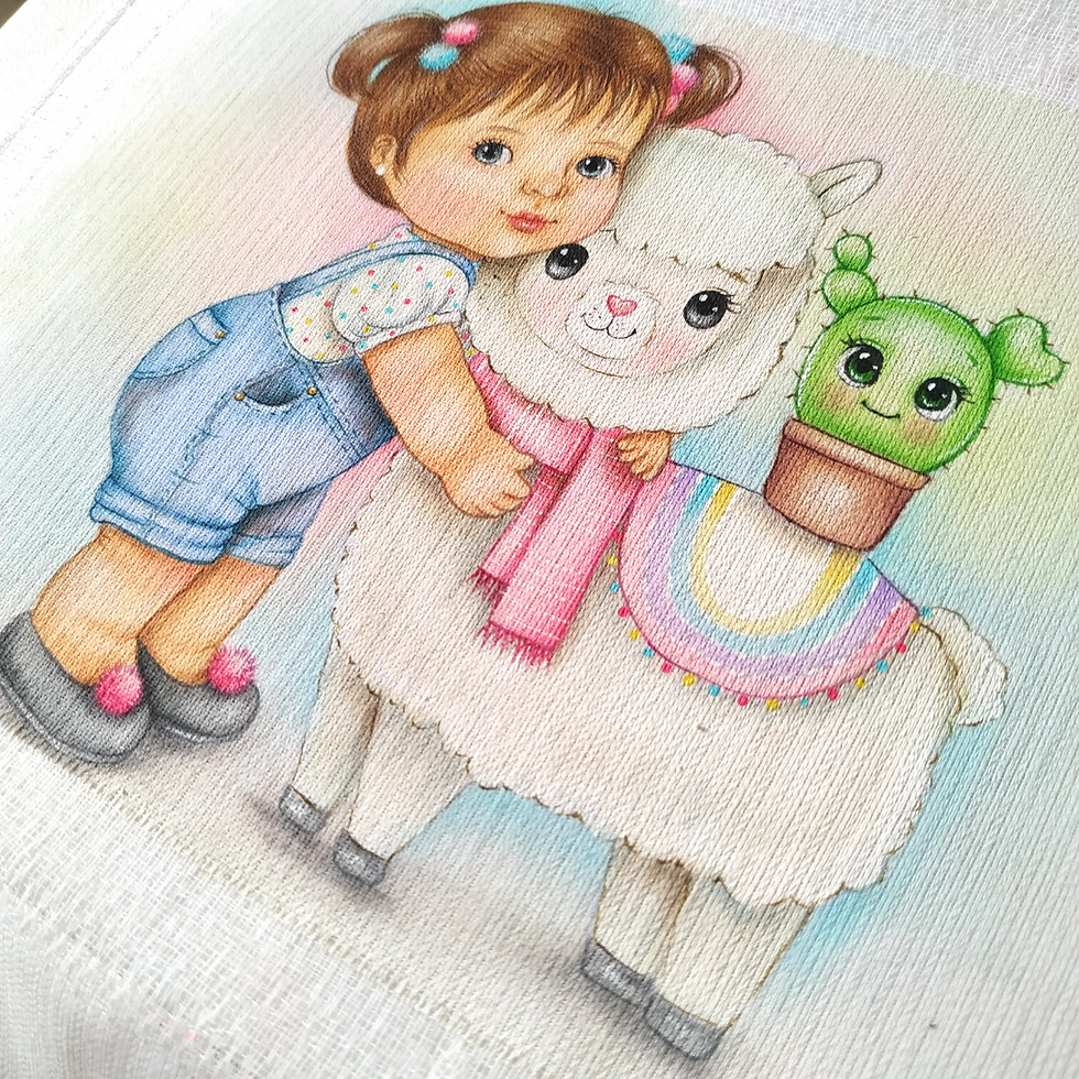 Miniatura: Meninas com lhama - (2 em 1)