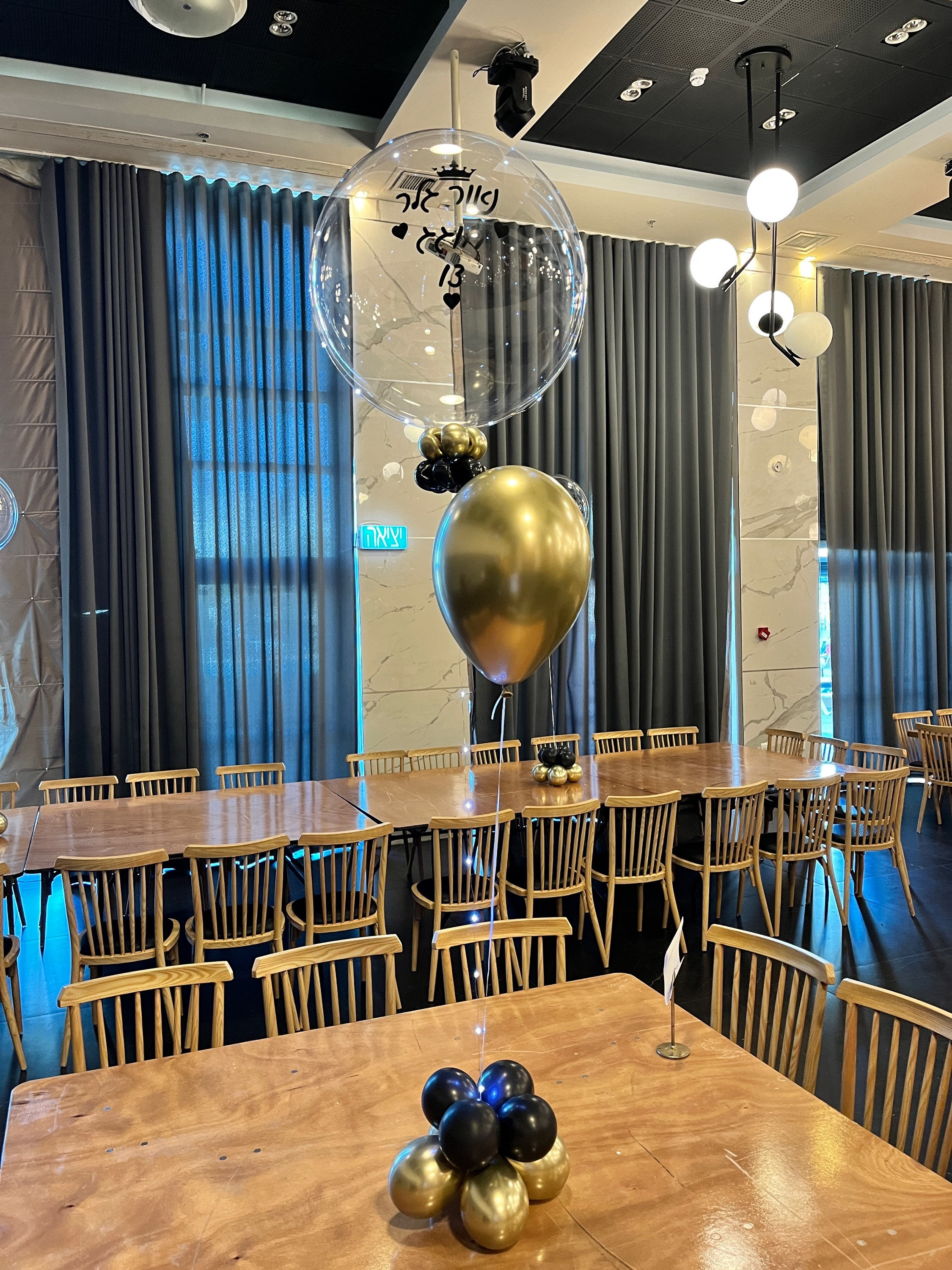 מרכז שולחן לד שקוף עם הדפס אישי 