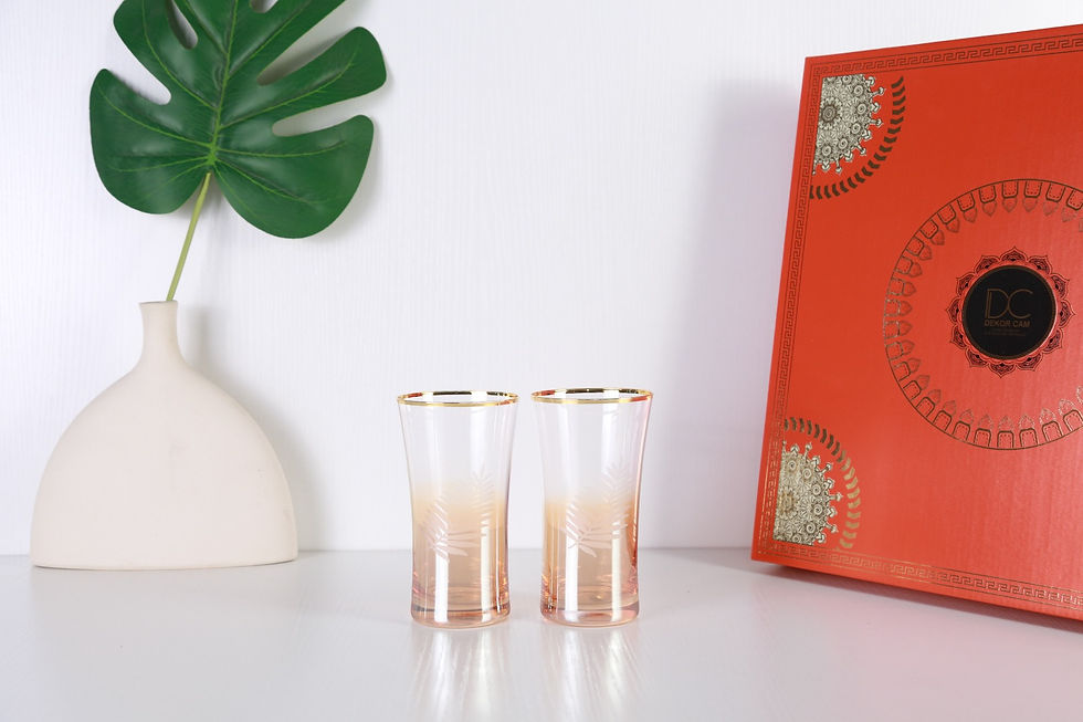 crystal glass with embossed leaf design