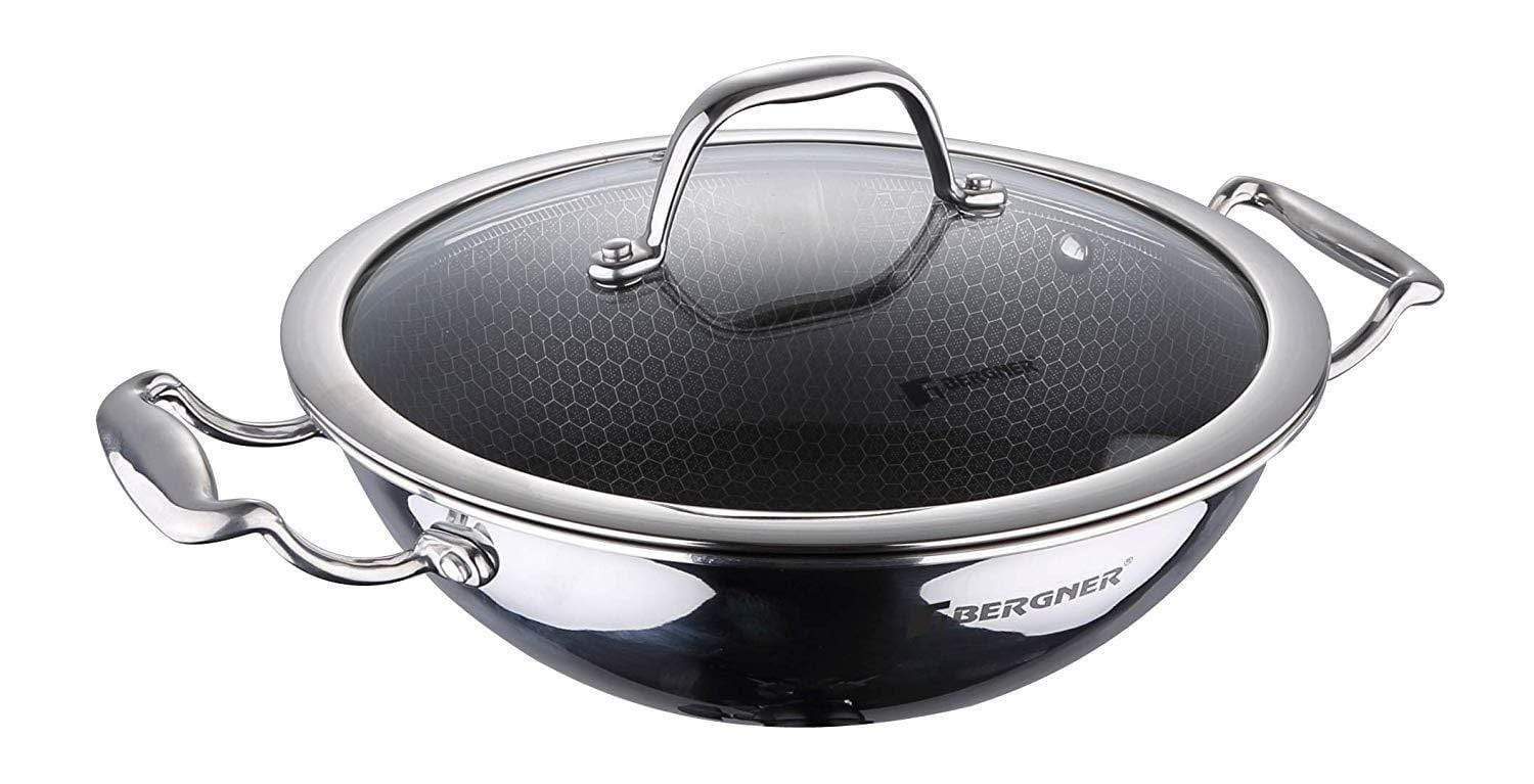 BERGNER - Hitech Prism Triply Stainless Steel Non Stick Kadai - 28CM / 4.5L