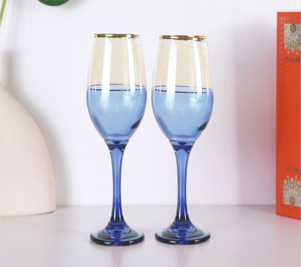 wine glass blue color