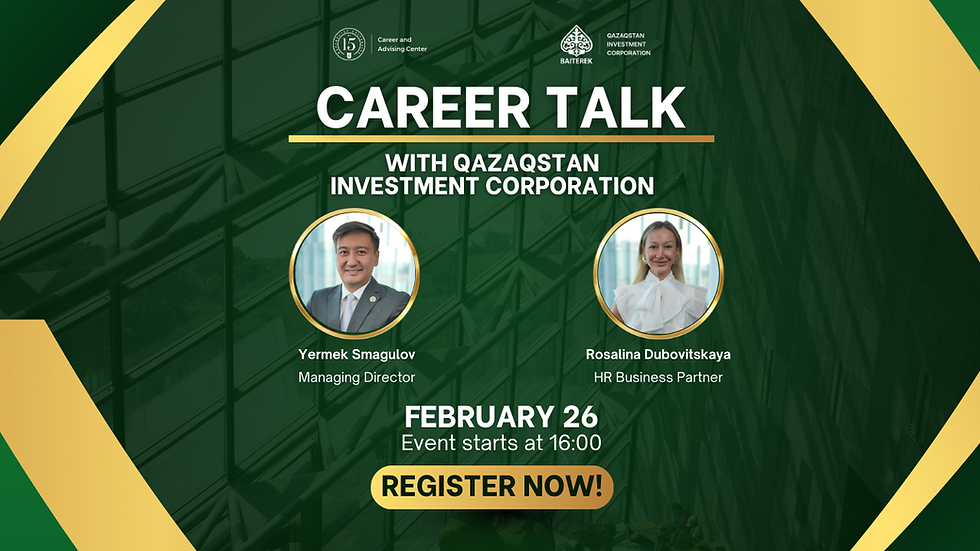 Career Session with  Qazaqstan Investment Corporation