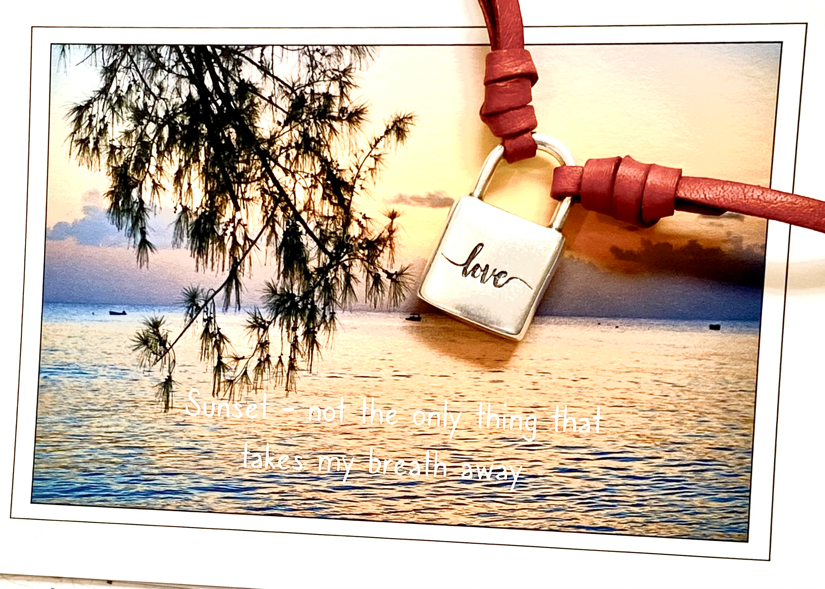 Leather Bracelet : "Locked in Love"