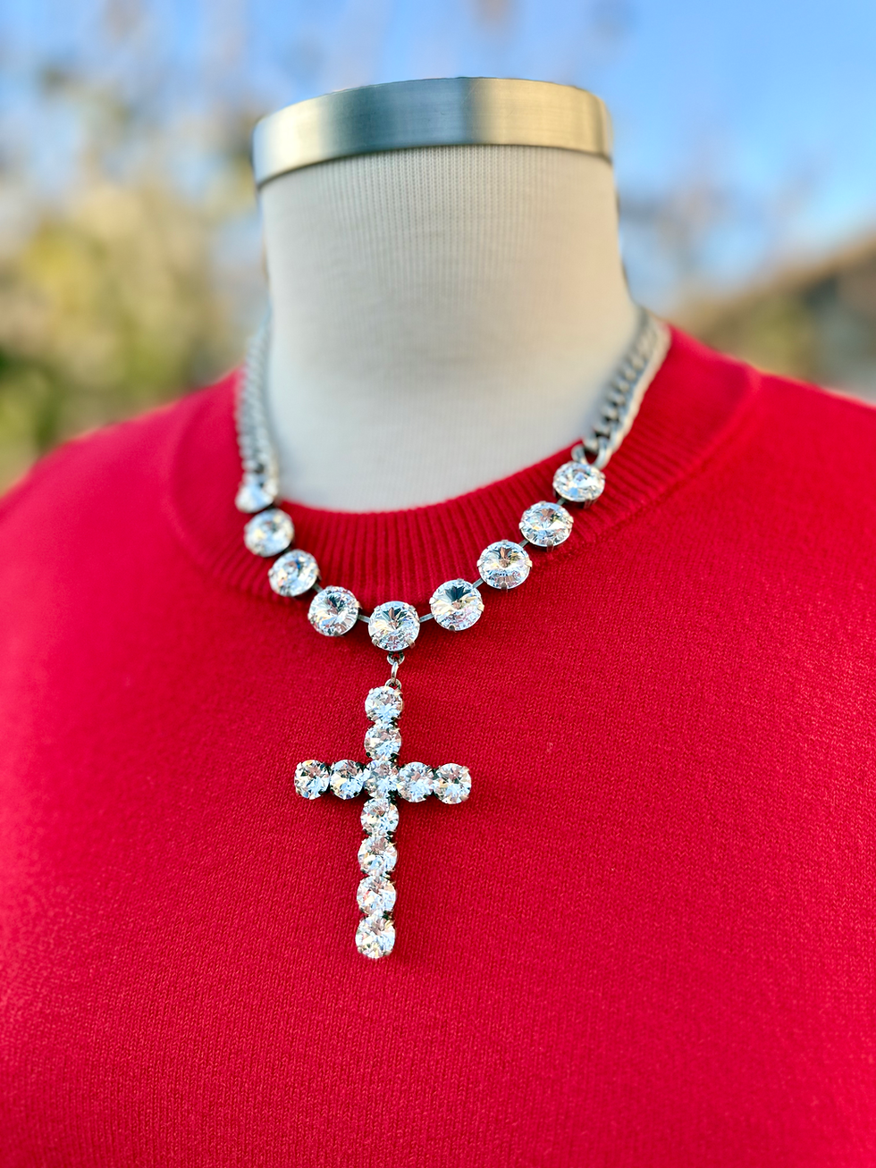 Thumbnail: Sofitella Necklace in Antique Silver & Clear by TOVA