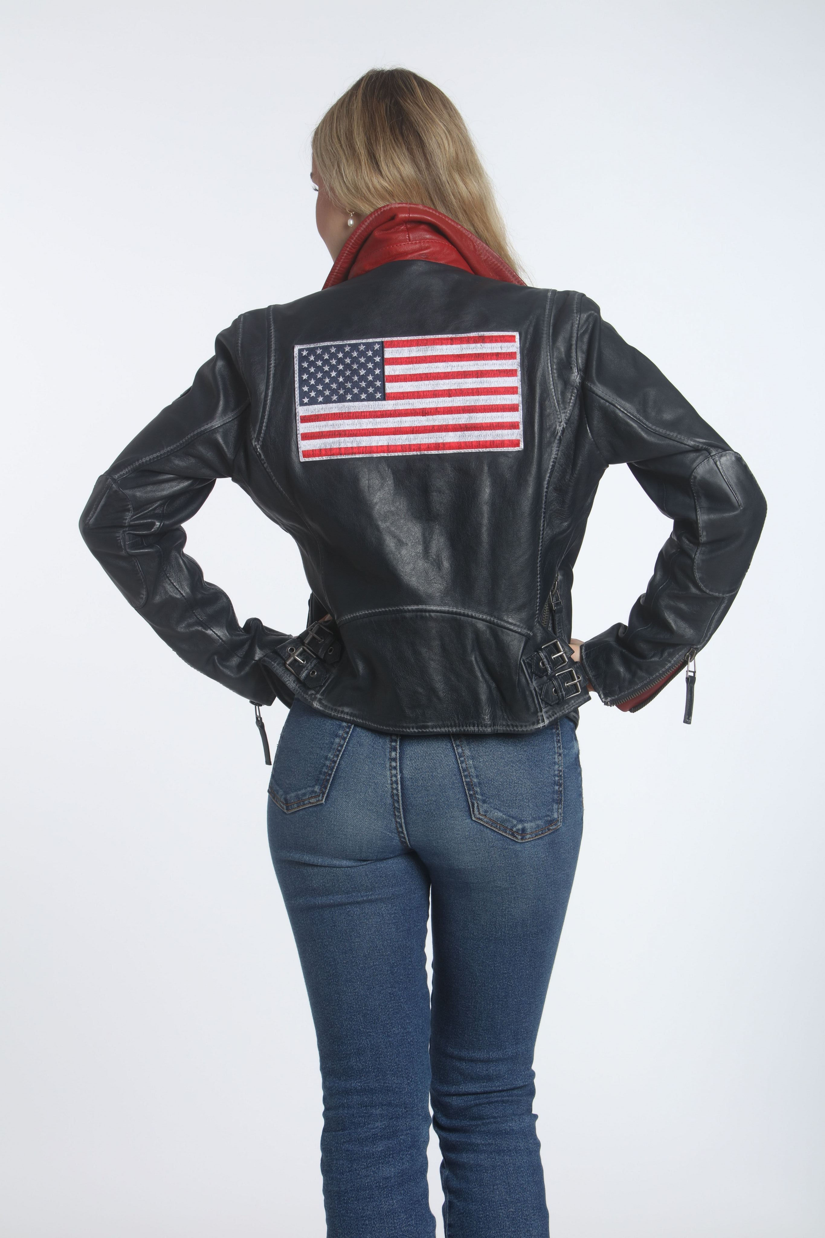 Betsy RF Leather Jacket, Black-by Mauritius