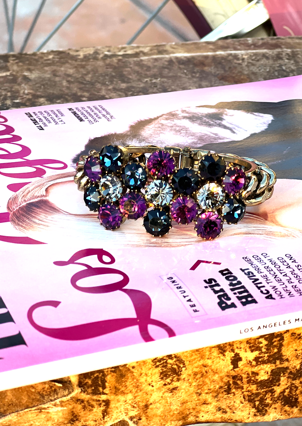 Thumbnail: Vintage Fuchsia Blue Grey Bracelet Rodrigo Otazu on Los Angeles Magazine