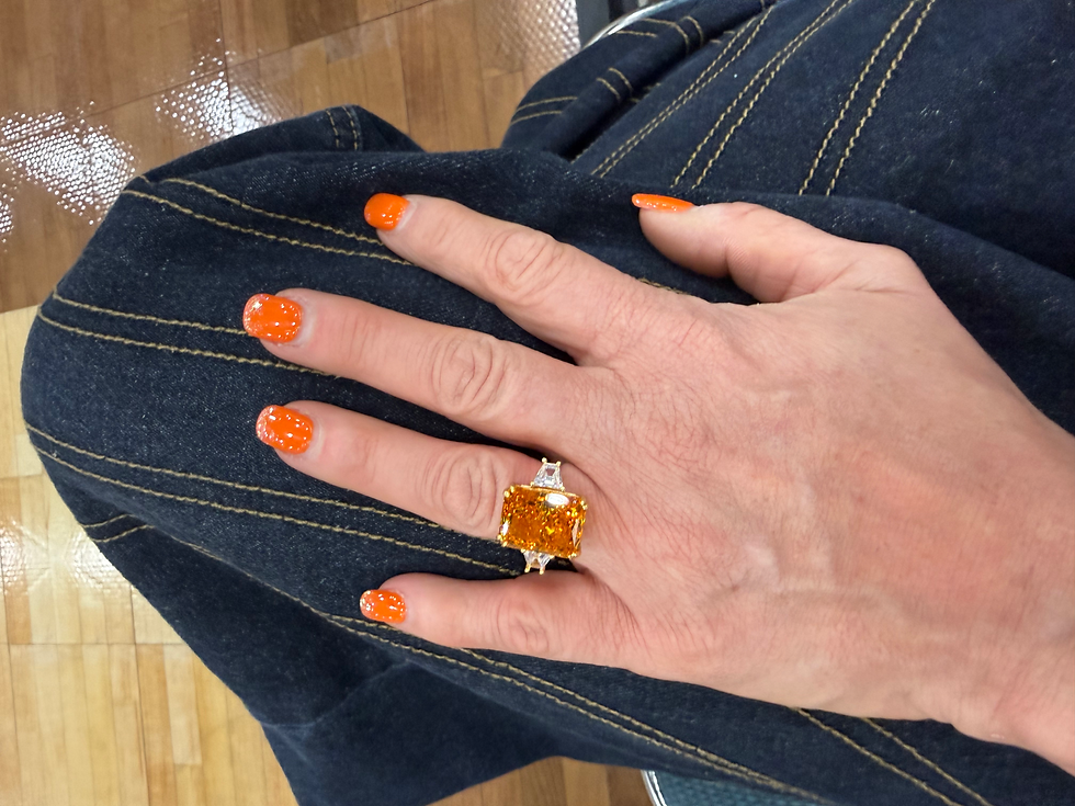 Thumbnail: Gold+Tangerine Crushed Ice Cocktail Statement Ring (5 1/2) by Mr. O Atelier