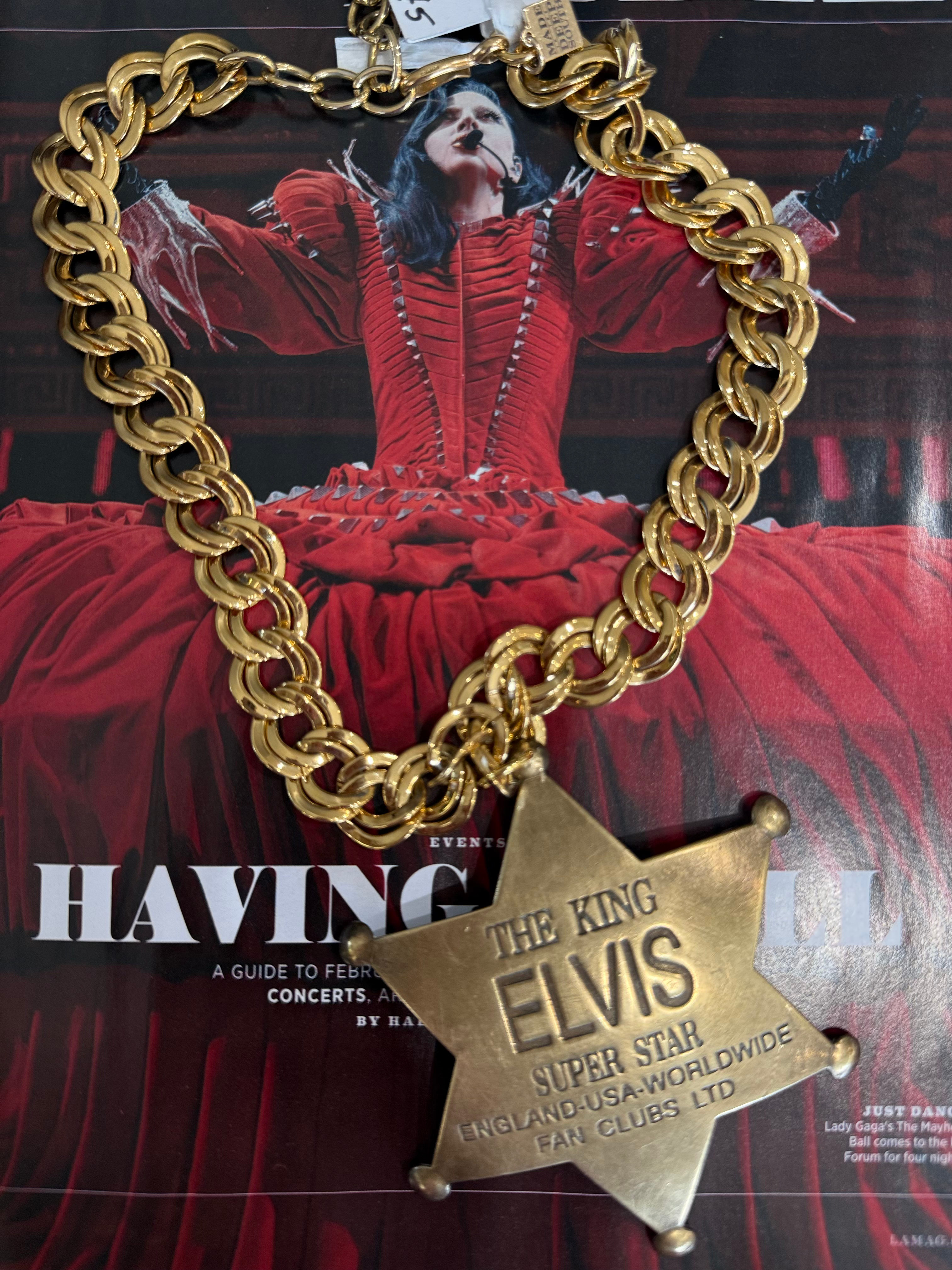 Vintage Elvis Badge Necklace-Made in the Deep South