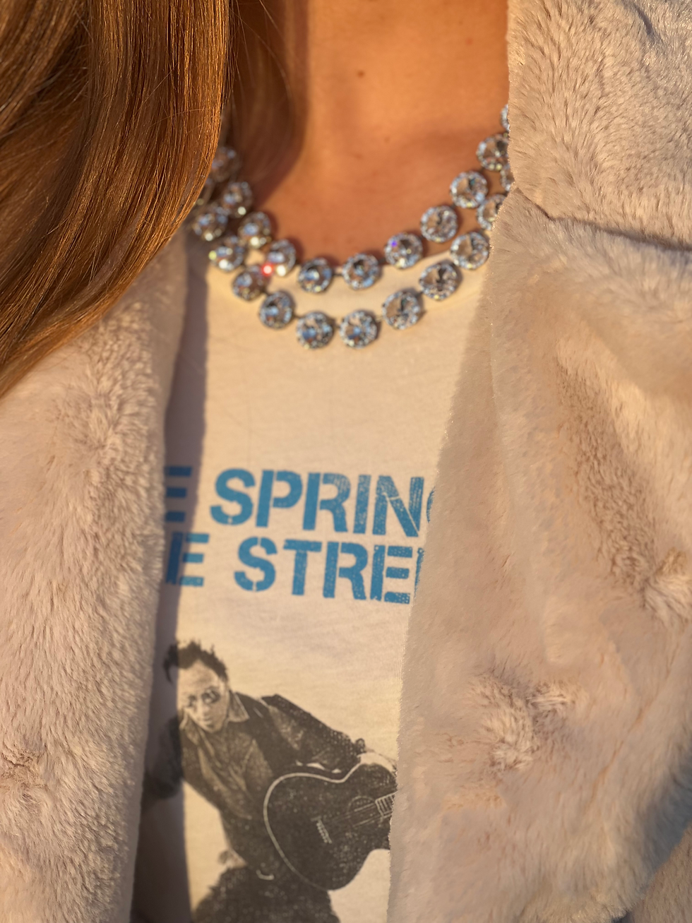 Thumbnail: Clear Crystal Long Necklace 38"