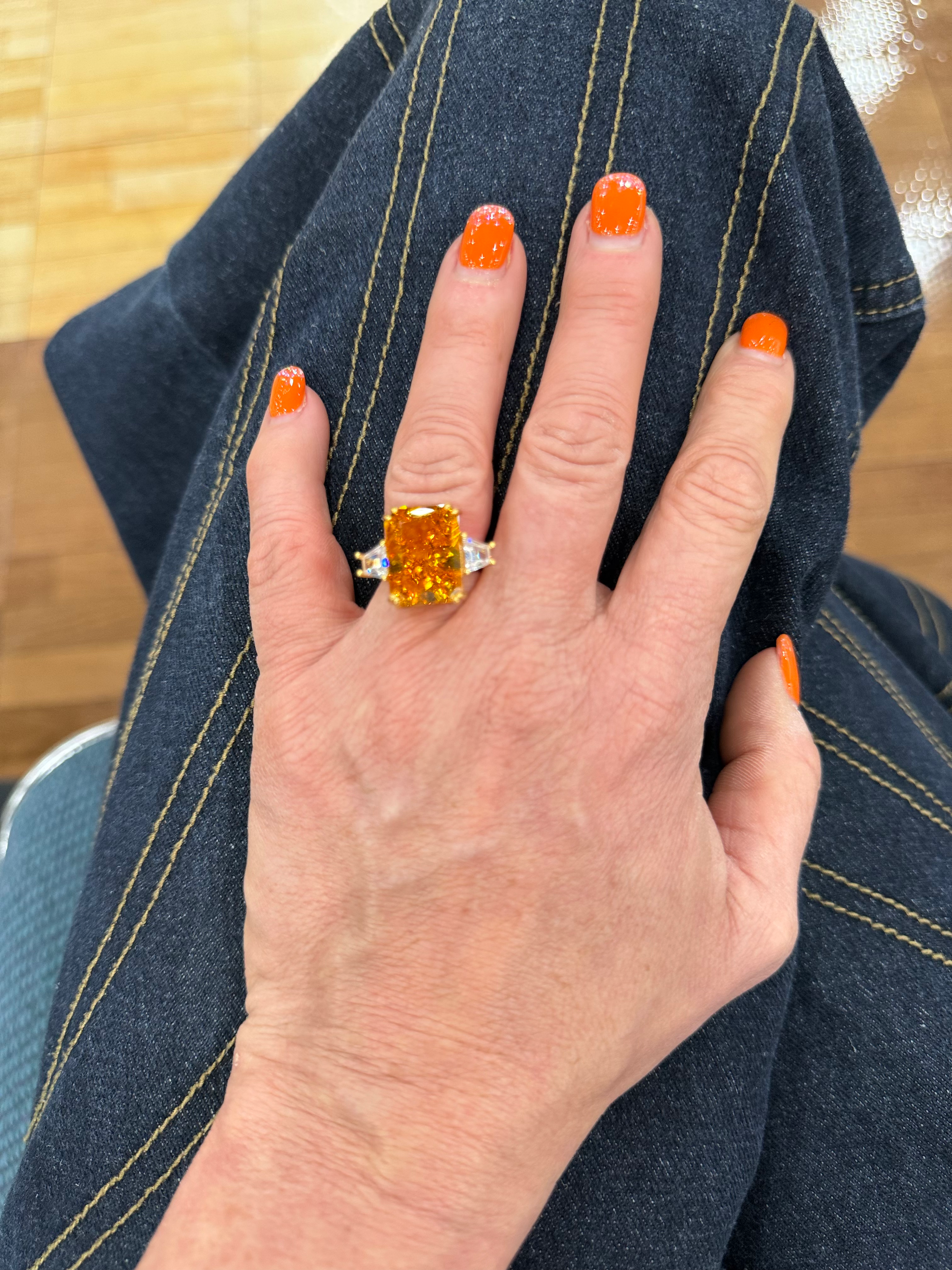 Gold+Tangerine Crushed Ice Cocktail Statement Ring (5 1/2) by Mr. O Atelier