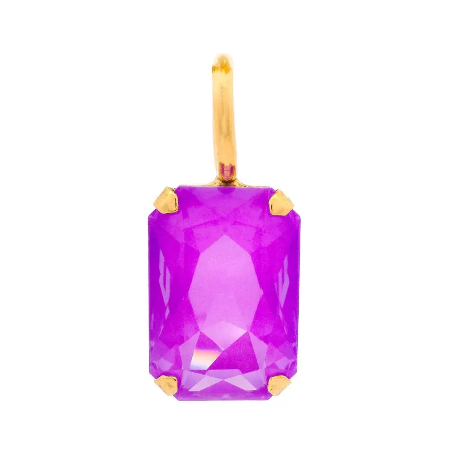 Neon Purple Rectangular Crystal Pendant
