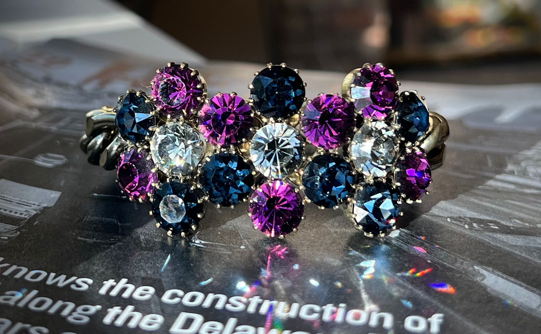 Vintage Fuchsia Blue Grey Bracelet Rodrigo Otazu