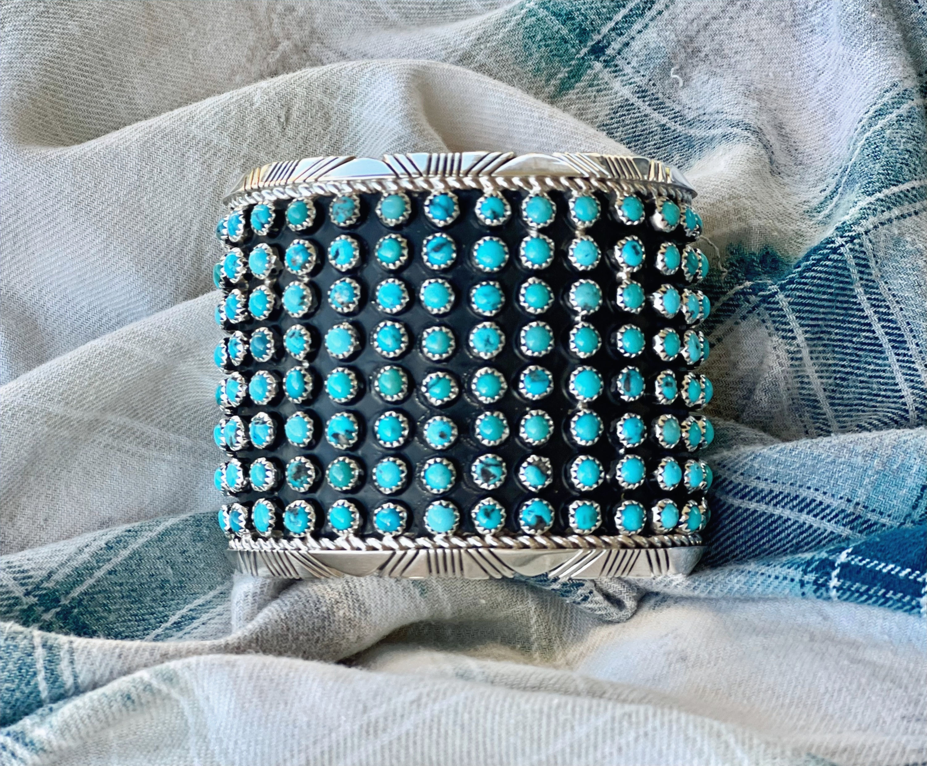 Turquoise and Silver Statement Cuff
