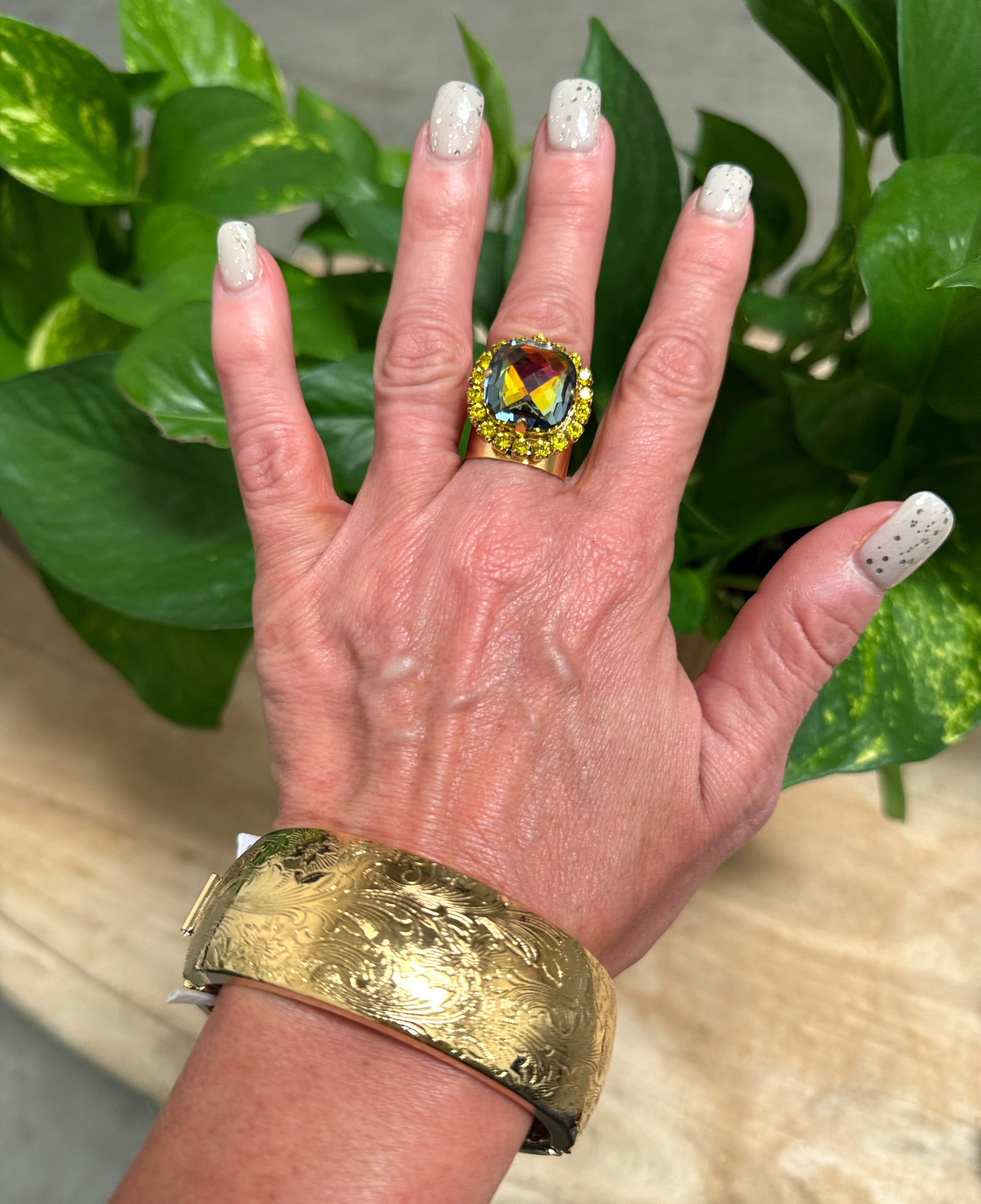 Vintage Gold Hinged Bracelet by Made in the Deep South