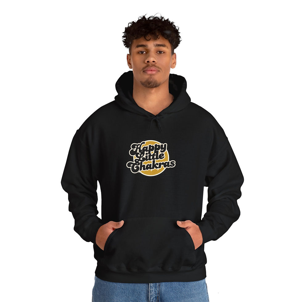 Thumbnail: Hooded Sweatshirt - Retro Vibe Happy Little Chakras Design by Ashley