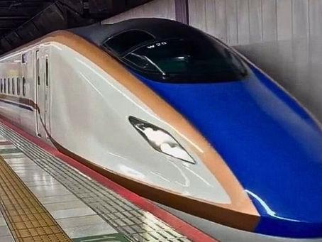 The Shinkansen bullet train at the station, Japan’s fastest and most efficient way to travel between major cities.