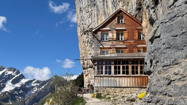 A Scenic Journey to Berggasthaus Ascher Cliff Restaurant in Switzerland: Breathtaking Views