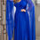 Miniatura: Vestido Longo de Festa Azul Royal em Microtule com Manga Capa e Fenda