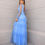 Miniatura: Vestido Longo Azul Serenity Três Marias em Tule com Manga Longa Bufante Costas