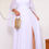 Miniatura: Vestido Longo de Noiva em Micro tule Branco com Manga Capa e Fenda