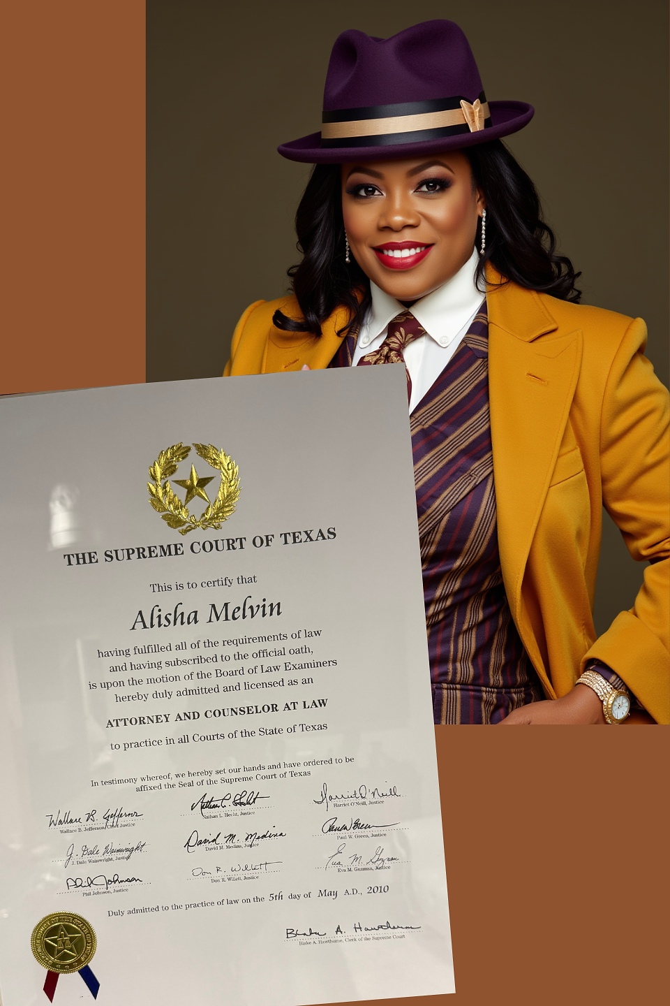 Alisha Melvin Admission to Texas Bar