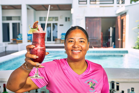 Jolly - Bartender at Toucan Jacks which is part of Ocean Breeze Beach Resort