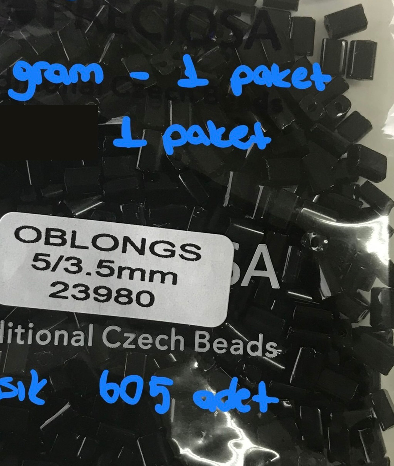 23980 5/3.5mm Oblongs Preciosa Ornela Kum Boncuk