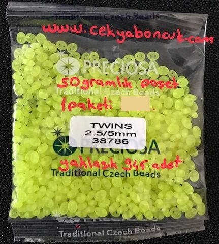 38786 2.5/5mm Preciosa Ornela Twin Boncuk