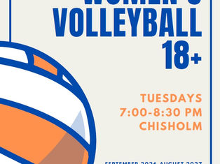 Women's 18+ Volleyball Weekly at Chisholm Starting in September