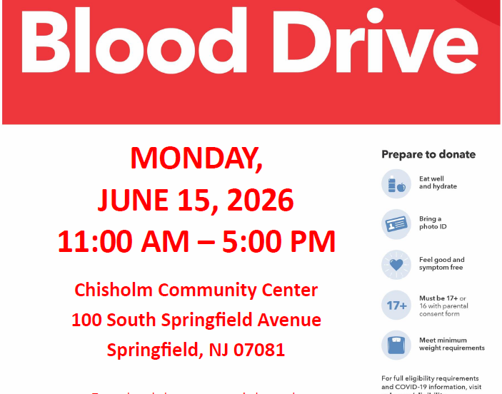 Blood Drive at Chisholm on Monday 6/15/26