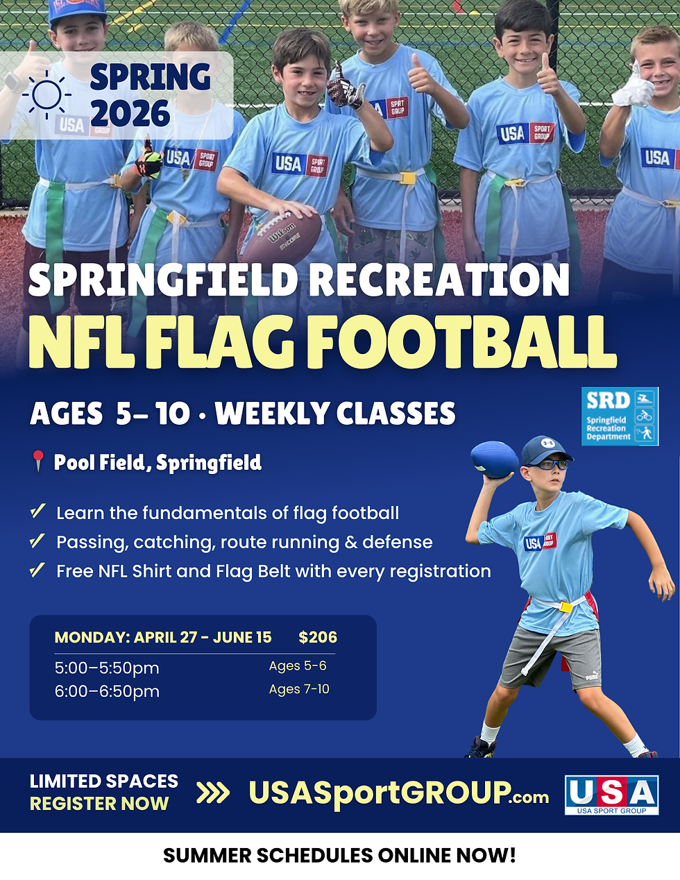 Flag Football this Spring for Ages 5-10