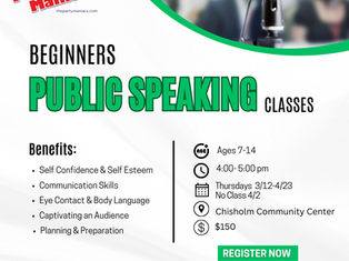 Public Speaking Classes for Kids at Chisholm this Spring