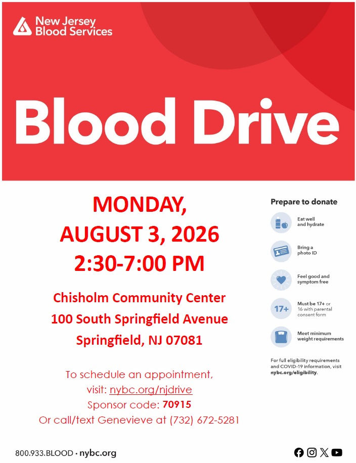 Blood Drive at Chisholm on Monday 8/3/26