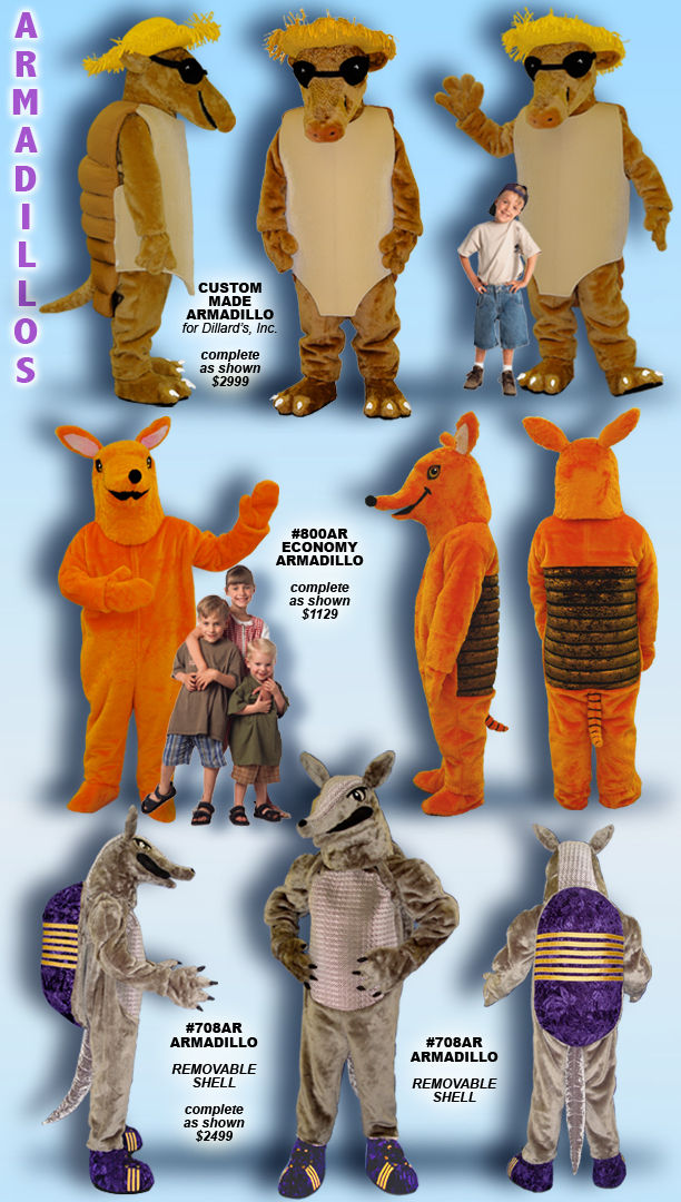 ARMADILLO MASCOT COSTUMES