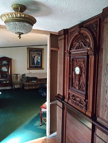 Steve Hurst, Titanic collector's home with clock by Alan St George