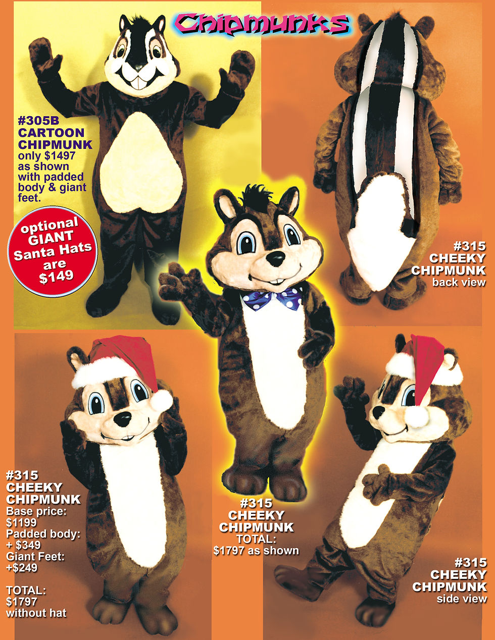 CHIPMUNK MASCOT COSTUMES