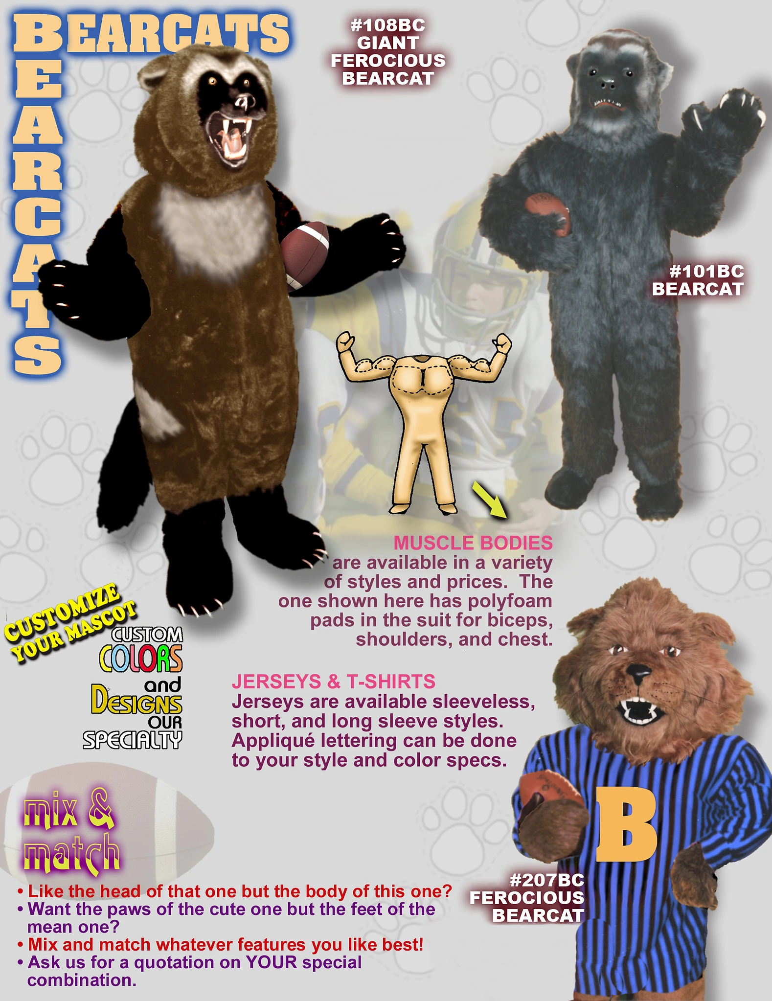 Bearcat Mascot Costumes Customized for Your Team or Organization