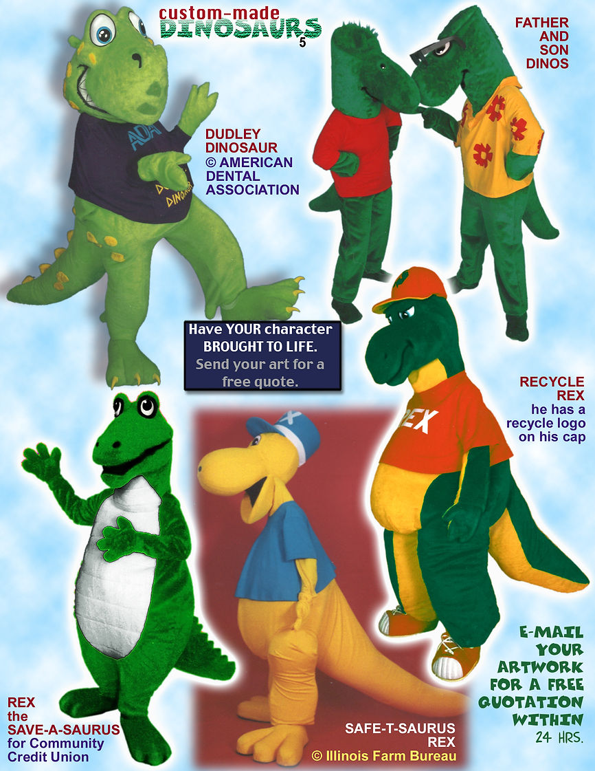 Facemakers Dinosaur mascot costumes