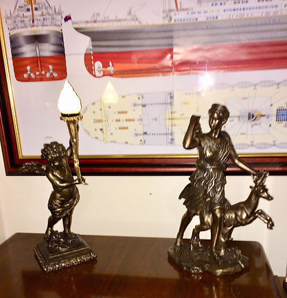 Titanic cherub and Diana statue replicas