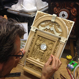 Titanic sculptor Alan St George working on his recreation or "Honour and Glory Crowning Time"