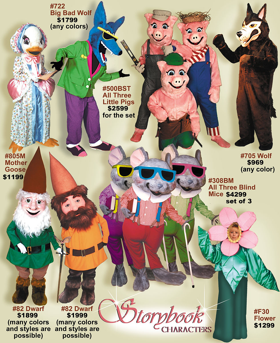 STORYBOOK MASCOT COSTUMES