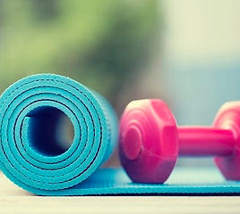 Mat and Dumbbell.JPG