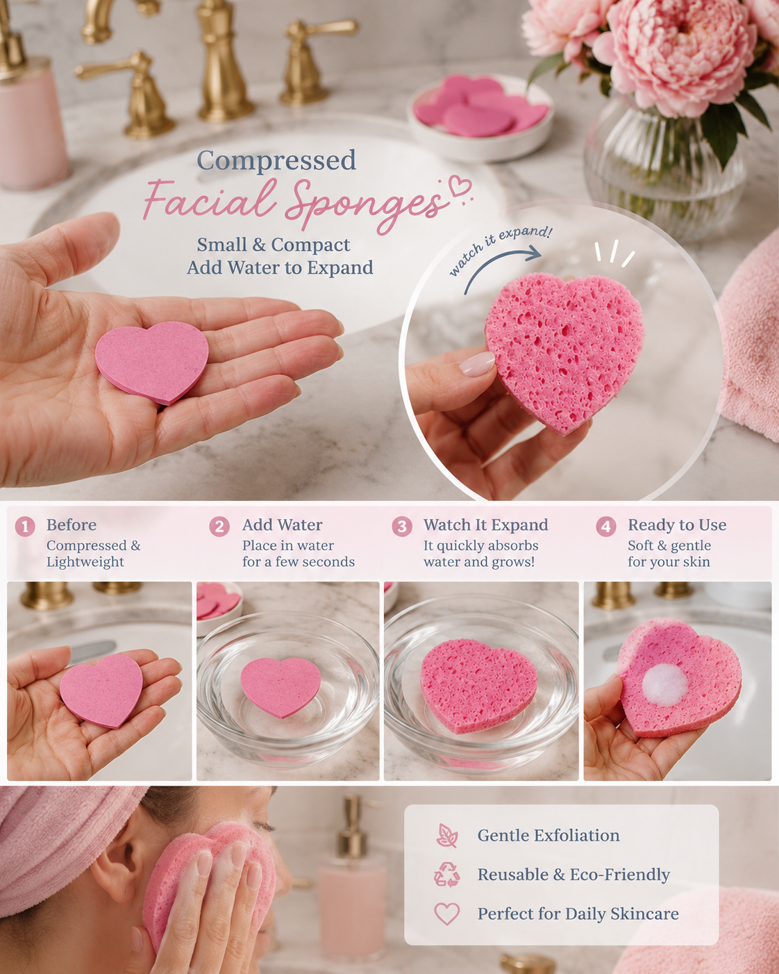 Compressed Facial Sponges